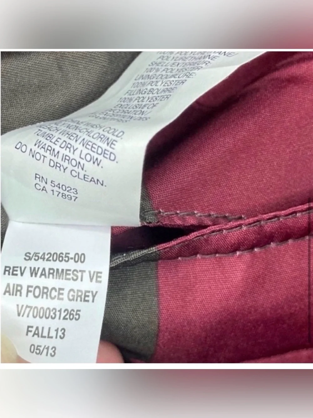 GAP Kids Reversible Puffer Vest Large Air Force Grey